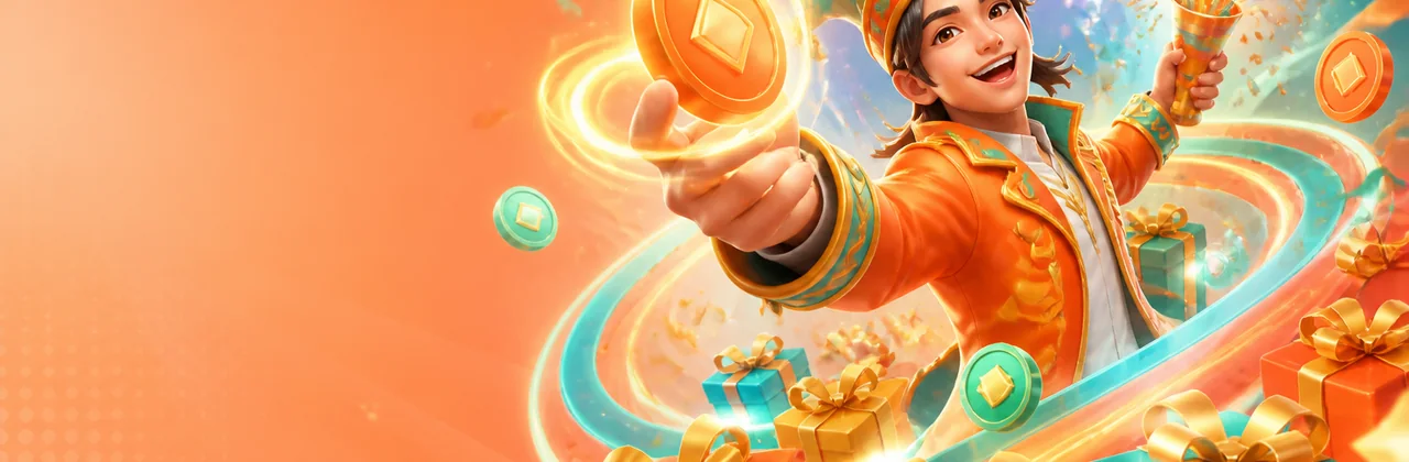Banner ưu đãi với hộp quà và không khí lễ hội